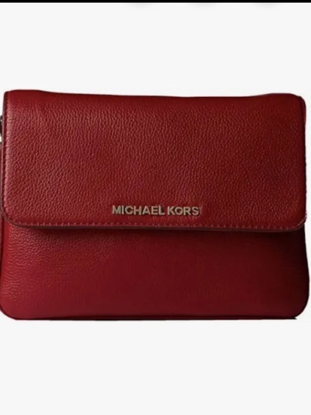 Michael Kors Cherry Bedford Pebbled‎ Leather Crossbody Bag Purse NWOT